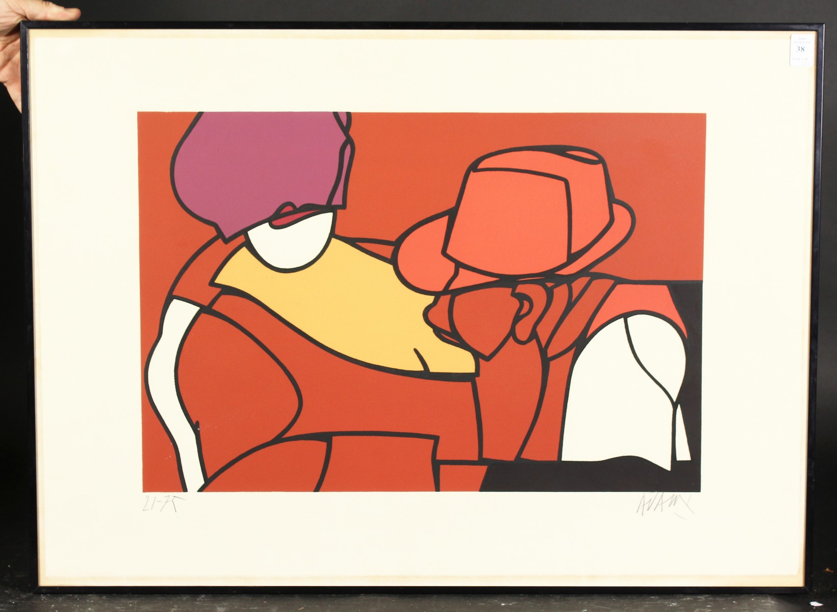 Valerio Adami (B. 1935) Italian, a coloured lithograph of figures, signed and numbered 21/75 in - Image 2 of 6