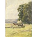 Henry James (20th Century) British. 'Harvest June', Watercolour, Signed, Titled and Dated 1922, 8.5"