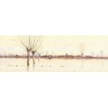 Arthur Anderson Fraser (1861-1904) British. A Fenland Landscape, Watercolour, Monogrammed and