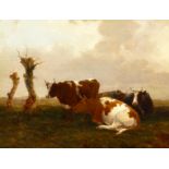 19th Century School. Cattle Resting in a Heathland Landscape, Oil on Canvas, in a Fine Quality