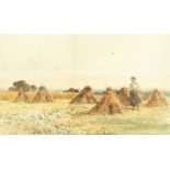 Edmund Morrison Wimperis, V.P.R.I., R.B.A., R.O.I. (1835-1900), figure amongst haystacks,