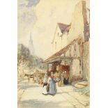 Percy Lancaster (1878-1951) British, a mother and child returning from market, watercolour, signed