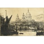 Ernest Llewellyn Hampshire (1882-1944) British, 'Saint Paul's from the River', etching, signed and