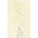 Attributed to Nicholas Pocock (1740-1821) British, a study of female figures, pencil, 7.5" x 4.5",