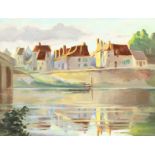 Esther Barbara Nicloux Kerr (1861-1950) British, 'The River, Amboise', oil on board, signed and