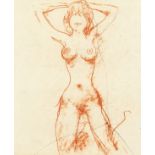 Peter Collins, A study of a nude kneeling female figure, chalk, 16"x13". Provenance: Collins