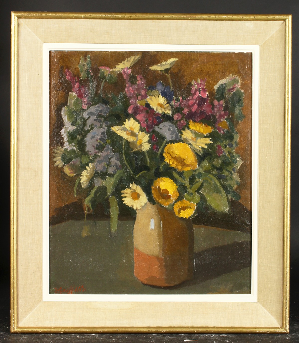Frank Griffith (1889-1979) British, 'Bouquet Rustique no. 15', a still life of mixed flowers, oil on - Image 2 of 5