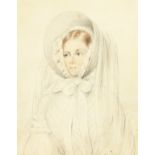 Circle of F.C. Lewis. Portrait of a Young Lady, Inscribed Verso: Mabel Stonestreet Youngest Daughter