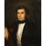 19th century Continental School, A half-length portrait of a seated gentleman, oil on canvas, 18"