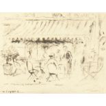 Henry Rayner - 'The Old Lombard Caf Cheyne Walk, Chelsea', Etching, Signed & Inscribed in Pencil.