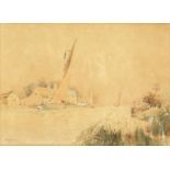 William Leslie Rackham (1869-1944) British. 'Horning Ferry' 1931, Watercolour, Signed, Inscribed &