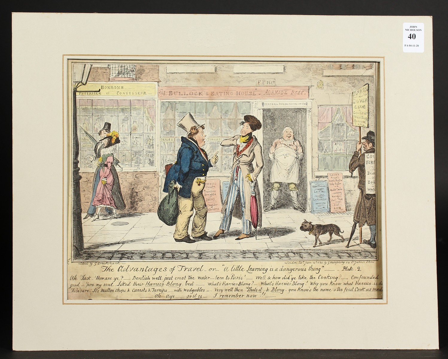 A Cruckshank Etching 'the adventures of travel or a little learning is a dangerous thing', - Image 2 of 3