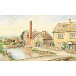 A.T. Daniel (20th/21st century) British, 'The Mill, Lower Slaughter, Glos', watercolour, signed,