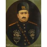 Mahdi Musavir al-Mulk (19th/20th Century) Persian, A Qajar Portrait of Mahammad Ali Shah, oil on