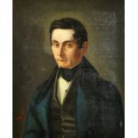 A 19th century continental school portrait of a gentleman, indistinctly signed and a similar