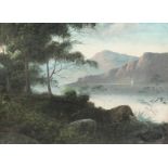 A. Walters, A pair of oil on canvas mountain loch scenes, 16" x 22".