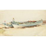 William Alister MacDonald (1861-1948) British, a scene of boats on a shoreline, watercolour,