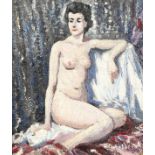 Norman Lloyd (1895-1983) Australian, a study of a female nude, oil on board, signed, 11" x 9".