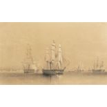 Oswald Walters Brierly (1817-1894) British, 'The English and French Fleets in the Baltic',