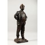 Paolo Troubetzkoy (1866-1938) Russian, a cast bronze of a man standing hands on hips, smoking a
