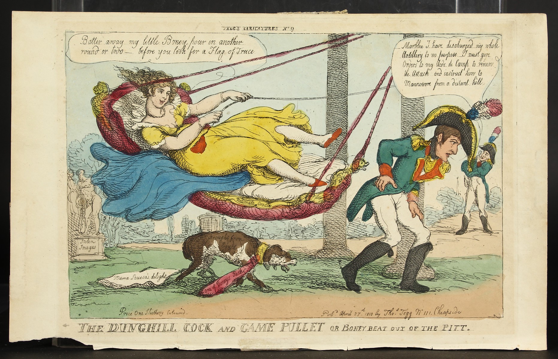 Teggs Caricatures no.9, 'The Dunghill Cock and Game Pullet or Bonnie Beat out of the Pitt', A hand - Image 2 of 3