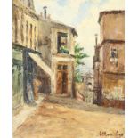 French school (early 20th century), a Paris street scene, probably Montmartre, oil on canvas,