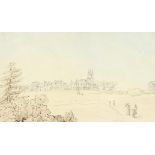 Thomas Baker of Bath (1769-1847), view of 'Low Harrogate, North Yorkshire', pen & ink with