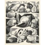 Monica Poole (1921-2003) British,' Shells and Fossils' woodblock print, signed and inscribed and