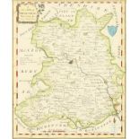Alexander Hogg, 'An 18th Century Map of Shropshire', 8" x 6.5".