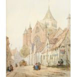 William Hyams (1878-1952) British. A Continental Town Scene, 12" x 9.5". And another similar in