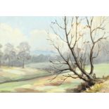 Gladys Denman (20th century) British, 'On Hampstead Heath', oil on board, signed, bears label verso,