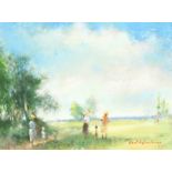 Tom Quinn (1918-2015), country walk, oil on board, signed, 12" x 16".