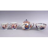 MIXED LOT OF 18TH / 19TH CENTURY CHINESE IMARI PORCELAIN, comprising one teapot, 11cm x 18cm wide.