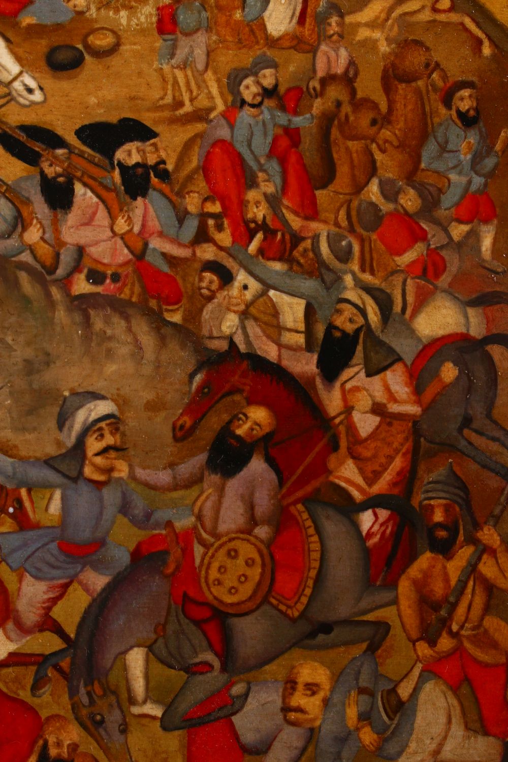 A PERSIAN QAJAR LACQUER PAINTED PANEL OF 1ST QAJAR KING AGHA MOHAMMAD KHAN QAJAR, 21cm x 25cm. - Image 4 of 9