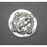 ISLAMIC SILVER COIN - SASANIAN KINGS SILVER COIN, KHOSROW I (531 AD) AR DRACHM, MINT GY, DATE 2,