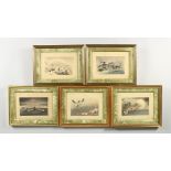 FIVE VARIOUS FRAMED ORIENTAL PICTURES.
