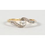 AN EDWARDIAN 18CT GOLD DIAMOND RING.