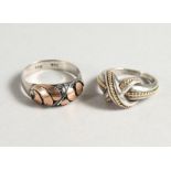 TWO DECORATIVE RINGS.