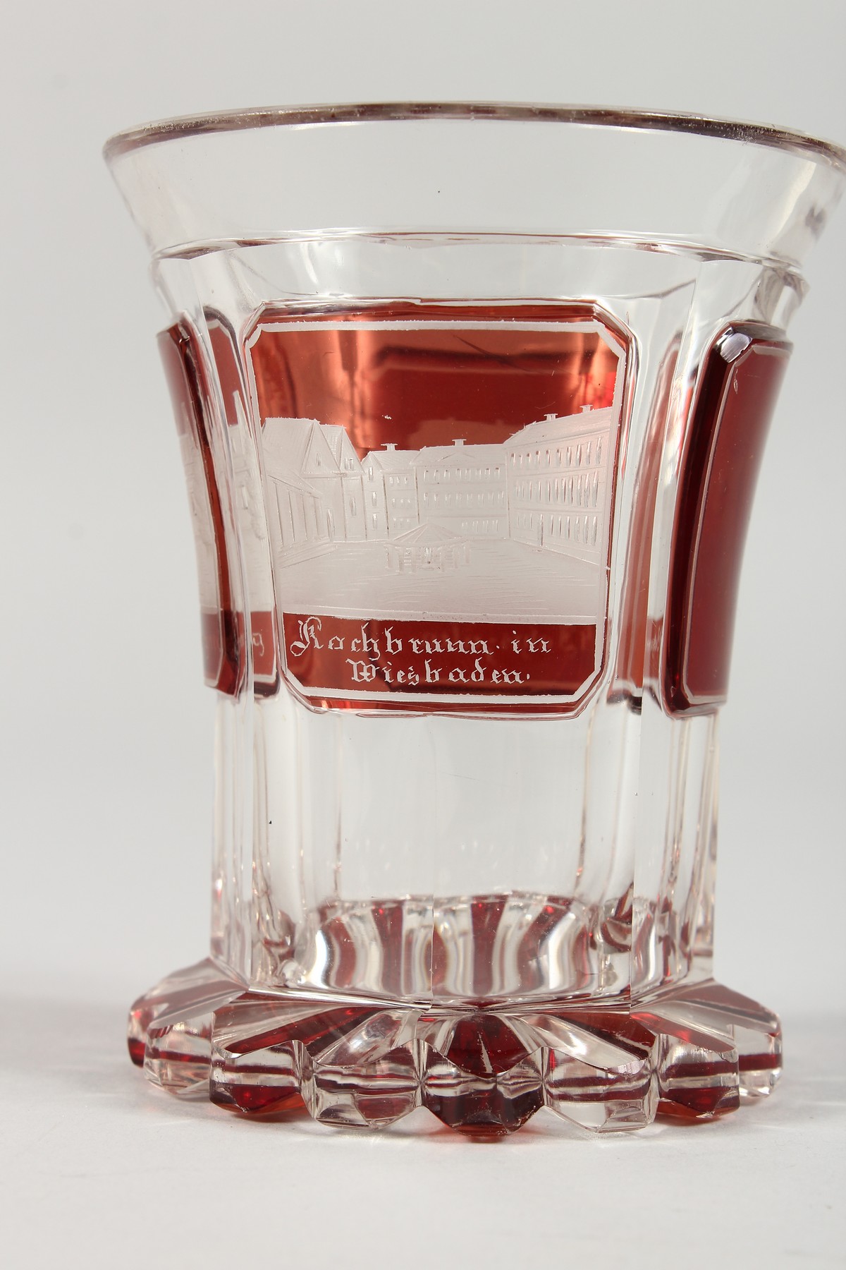 A GOOD SPA GLASS BEAKER. 4.25ins high. - Image 2 of 5