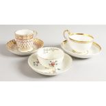 A CHELSEA DERBY FLORAL TEA BOWL AND SAUCER, Dennis Collection, a Derby cup and saucer with tear drop