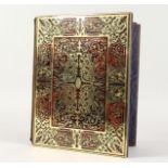 A GOOD 19TH CENTURY FRENCH BOULLE FOLDING BLOTTER. 11ins x 8.5ins.