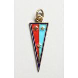 A SMALL RUSSIAN SILVER AND ENAMEL PENDANT.