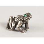 A RUSSIAN SILVER MODEL OF A FROG. 1.5ins long.