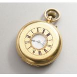 A GENTLEMAN'S 18CT GOLD HALF HUNTER POCKET WATCH by C D LINDSAY, LONDON, No. 28311, with blue