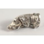 A HEAVY NOVELTY SILVER HOUND VESTA.