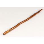 FOLK ART, AN 18TH CENTURY WALKING STICK, incised with the owners name WILLIAM HUGHES, FORD, BUCKS