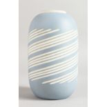 A WEDGWOOD ROBIN'S EGG COLOUR VASE. 6.5ins high.