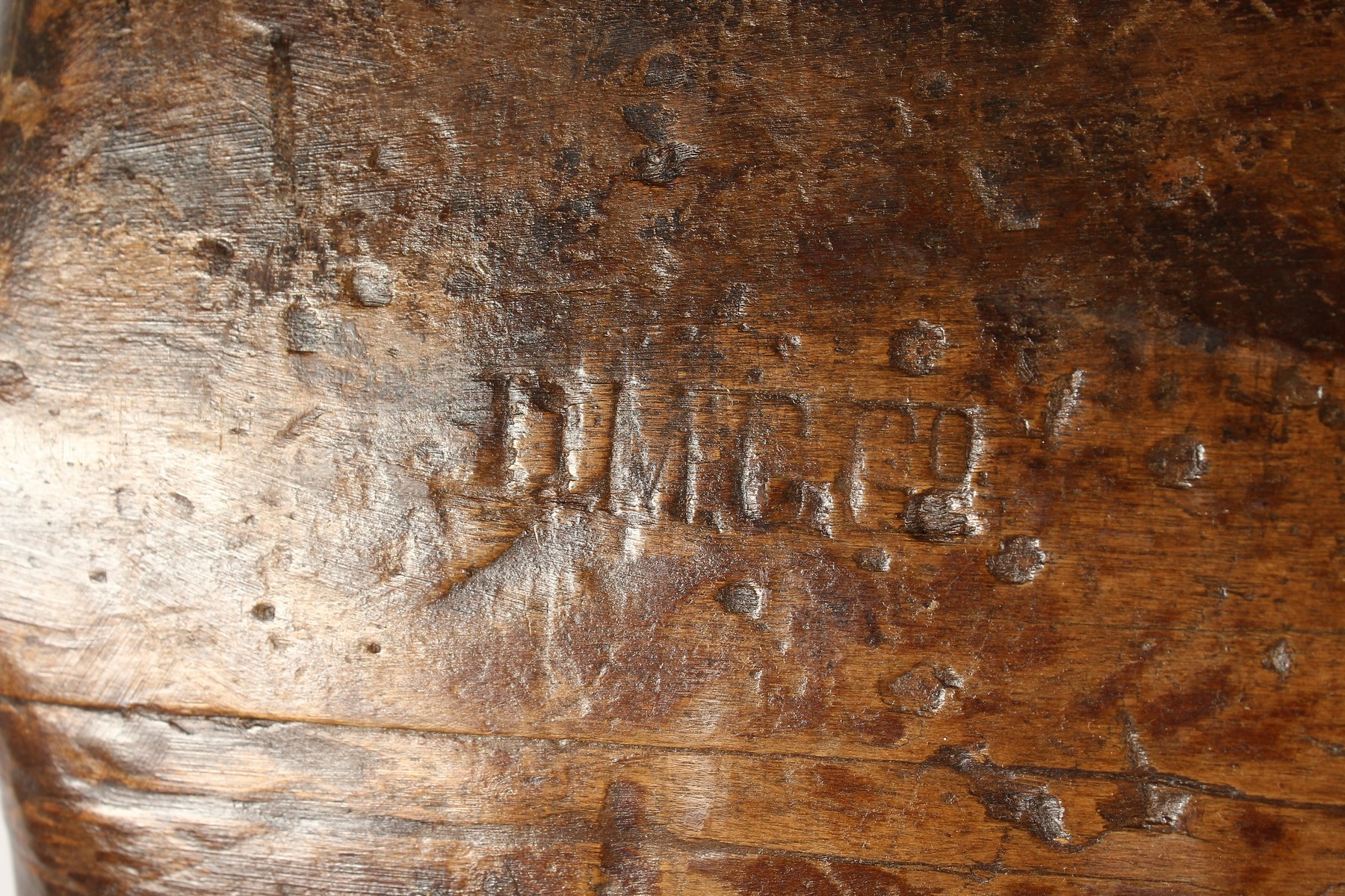 A LARGE EARLY FOLK ART CRICKET BAT. 34ins long. - Image 3 of 3