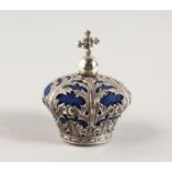 A NOVELTY SILVER CROWN PIN CUSHION.