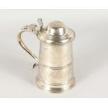 A GEORGE III SILVER LIDDED TANKARD, London 1808. 24ozs. 8.5ins high.